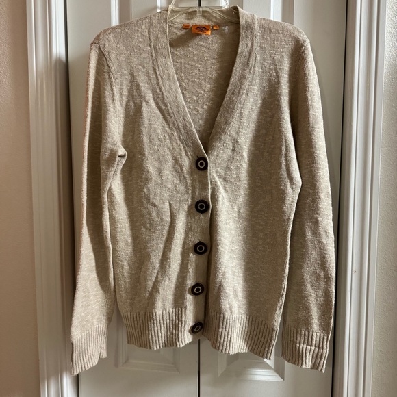 Tory Burch Beige Button-Up Cardigan - Picture 1 of 7